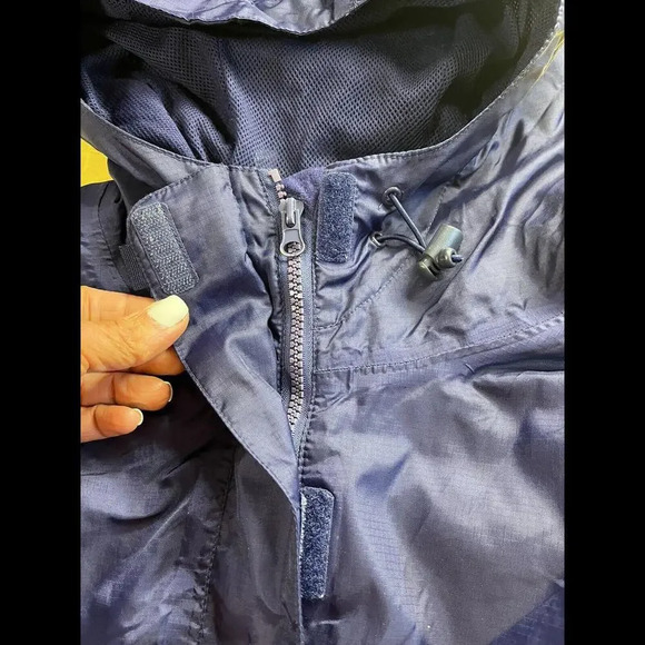 Navy Blue Serac Lightweight Raincoat Medium Preppy Back To School - Picture 3 of 7